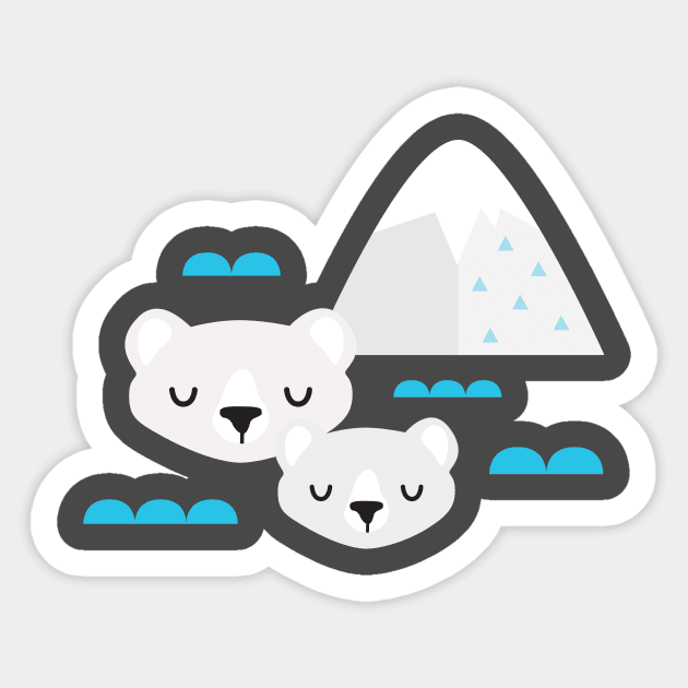 Polar Bears Inuka & Sheeba I Sticker by littleoddforest